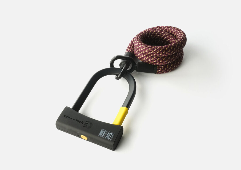 D-slot U-slot met textielkabel in lengte M en kleur chateau red