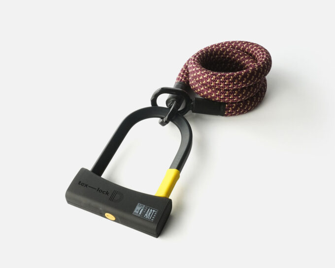 D-slot U-slot met textielkabel in lengte M en kleur chateau red