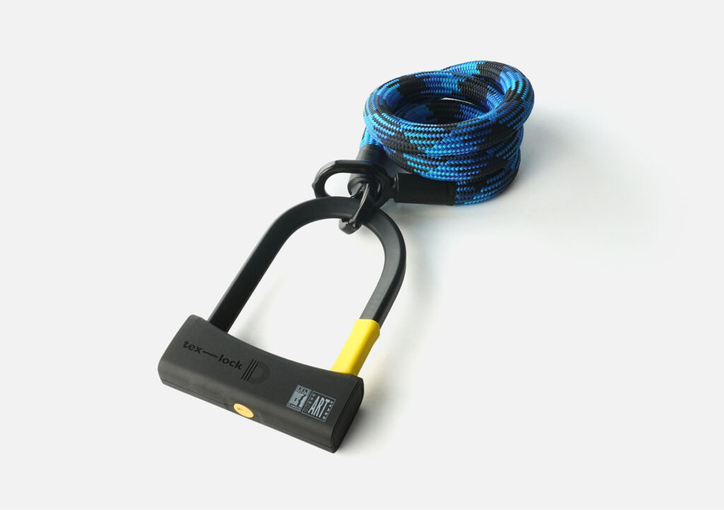 D-slot U-slot met textielkabel in lengte M en kleur morpho blue
