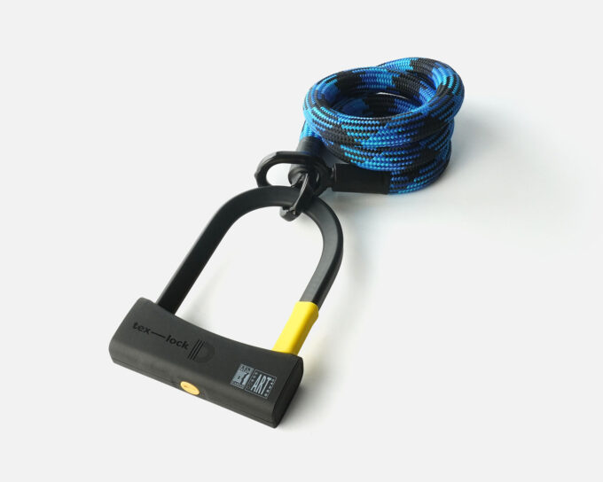 D-slot U-slot met textielkabel in lengte M en kleur morpho blue