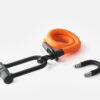 tex–lock eyelet in acid orange, size S, wrapped into each other with X-lock at the end of the rope, shorter U-lock bow next to it