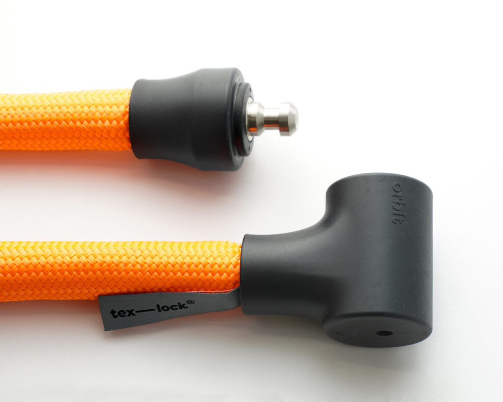 Open slotlichaam van tex–lock orbit  met oranje textielkabel